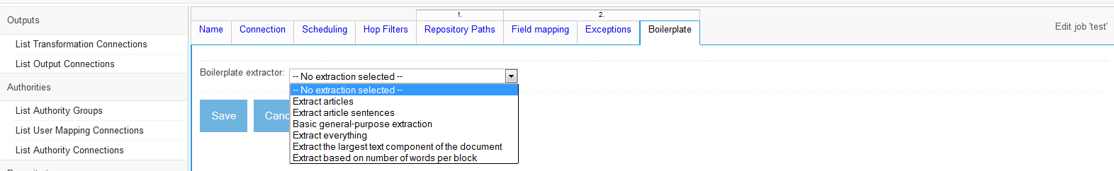 Tika Content Extractor specification, Boilerplate tab