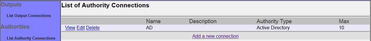List Authority Connections