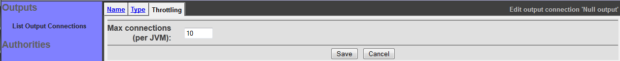 Output Connection Throttling