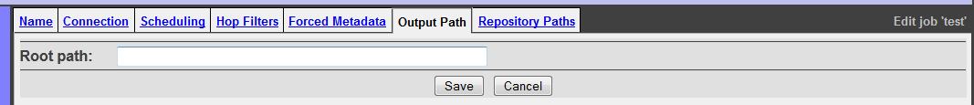 File System Specification, Output Path tab