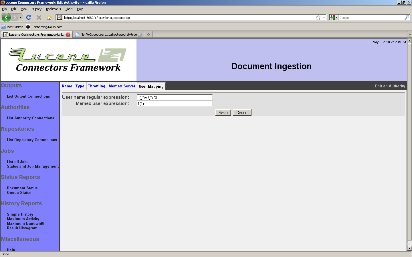 Memex Authority, User Mapping tab