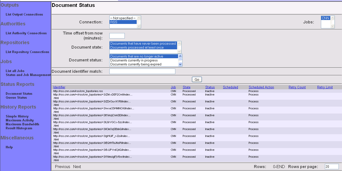 Document Status, example