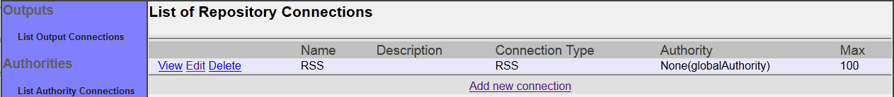 List Repository Connections