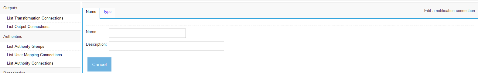 Add New Notification Connection, specify Name