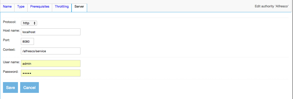 Alfresco Server Endpoint Configuration