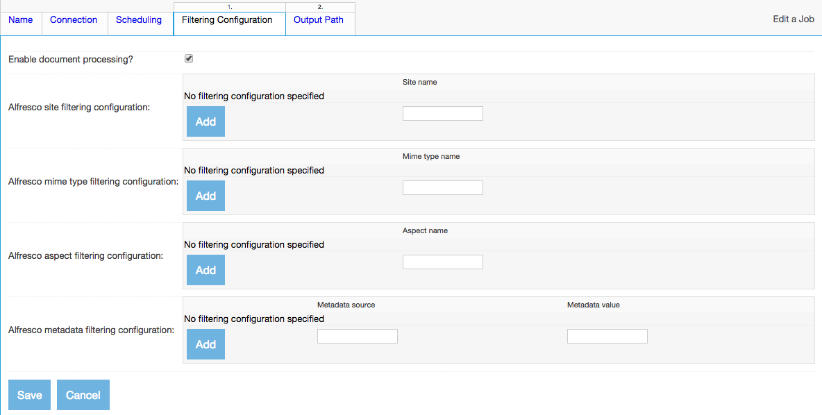 Alfresco Content Filtering
