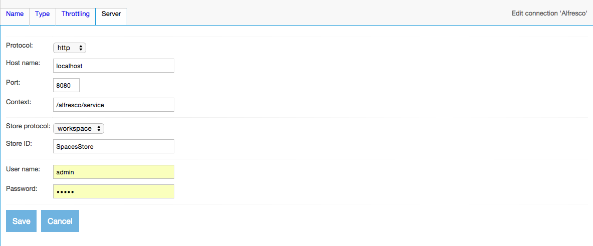 Alfresco Server Endpoint Configuration
