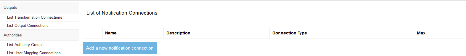List Notification Connections