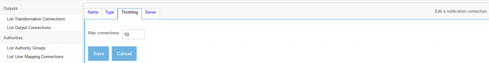 Notification Connection Throttling