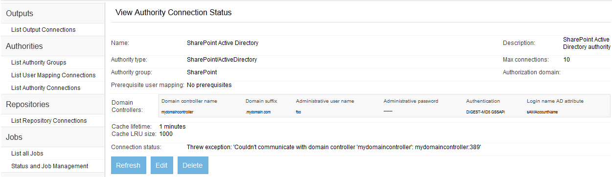 SharePoint AD Status