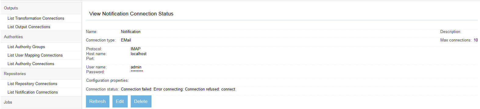View Notification Connection