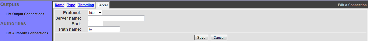 Wiki Connection, Server tab
