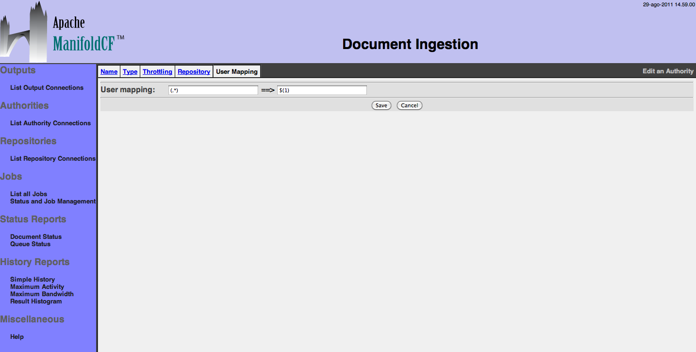 CMIS Authority, User Mapping configuration