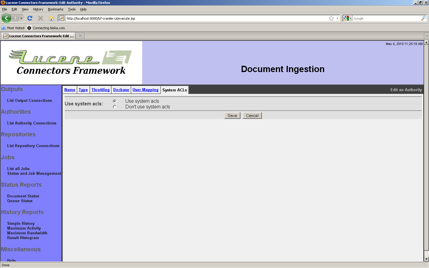 Documentum Authority, System ACLs tab