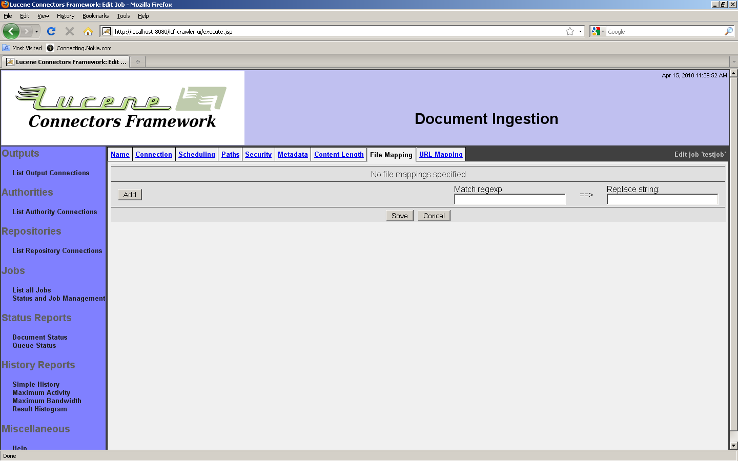 Windows Share Job, File Mapping tab
