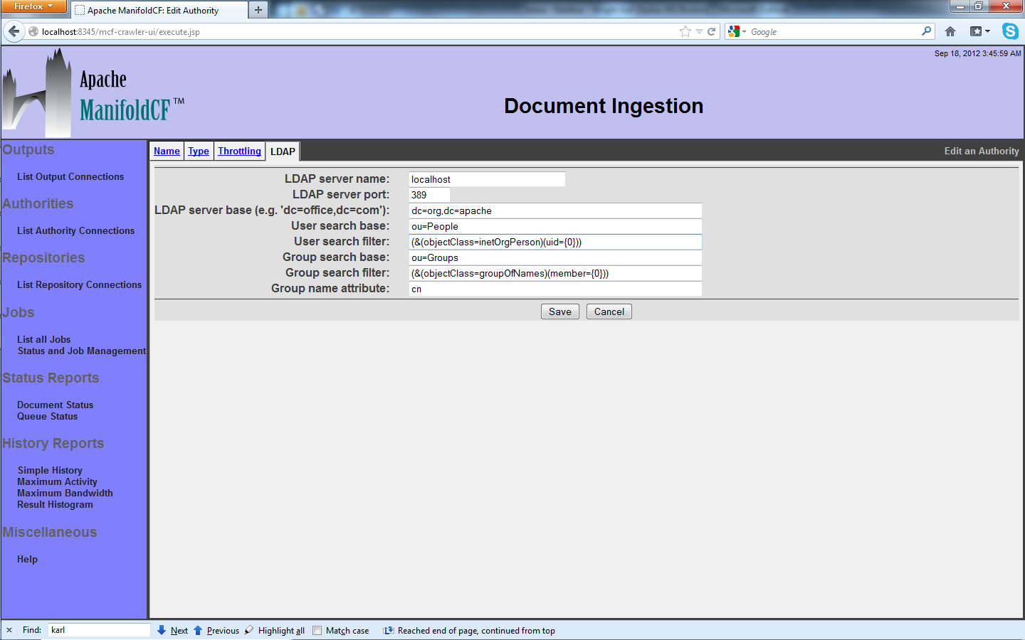 LDAP Configuration, LDAP tab