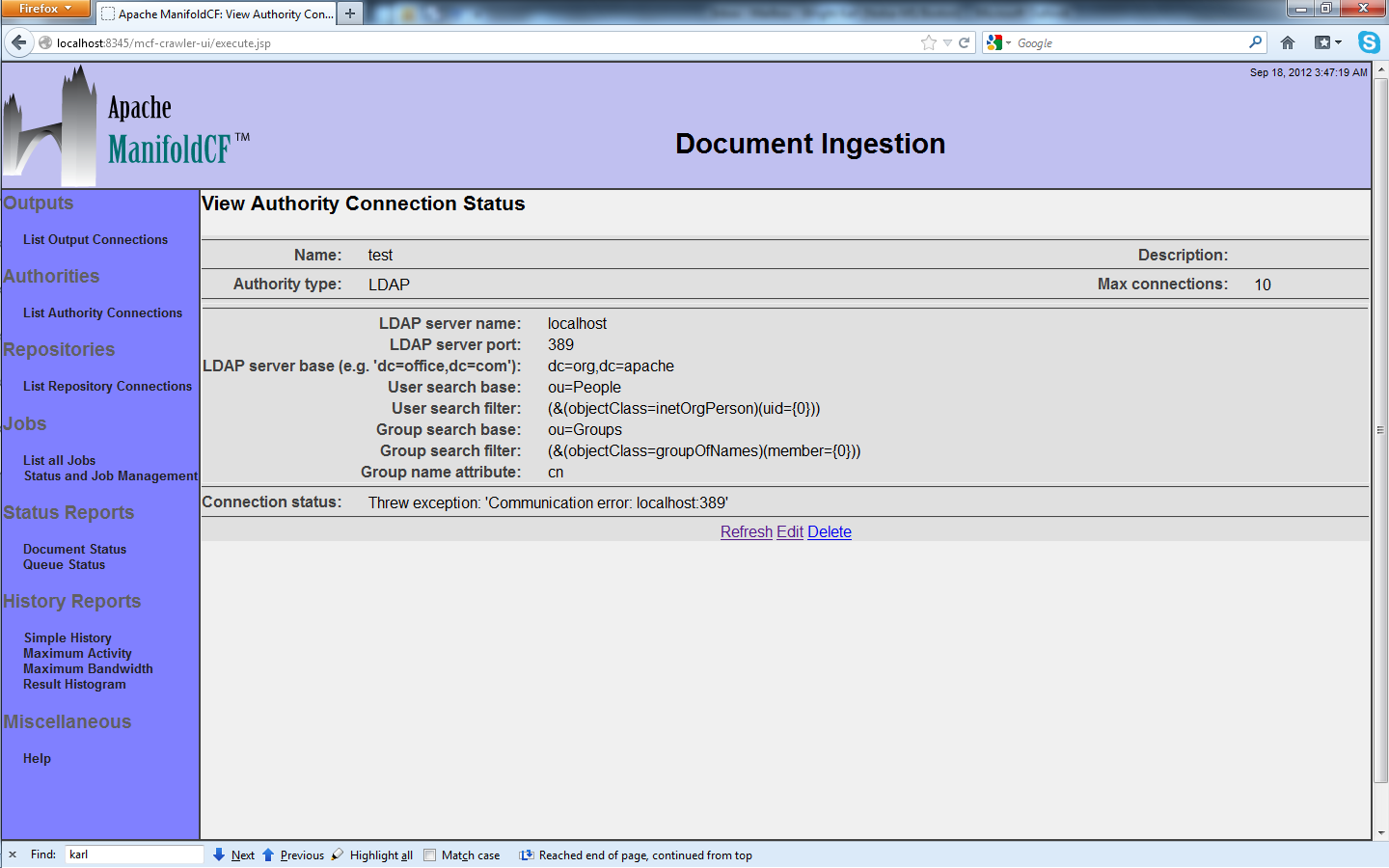 LDAP Status