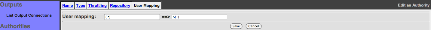 CMIS Authority, User Mapping configuration
