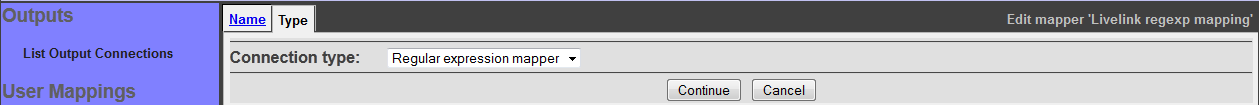 Add New User Mapping Connection, select Type