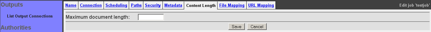 Windows Share Job, Content Length tab