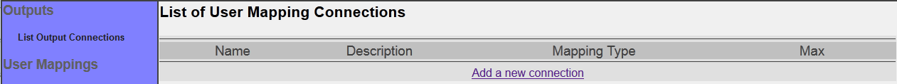 List User Mapping Connections